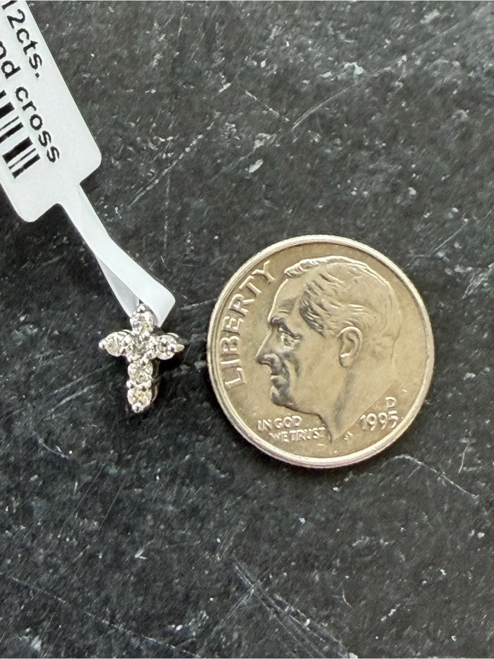 14kt White Gold Diamond Cross pendant